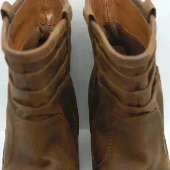 ANKLE BOOTS SIZE 7M ARIZONA WOMENS BOOTIE, BROWN MEMORY FOAM, BLOCK HEEL - Picture 8 of 10